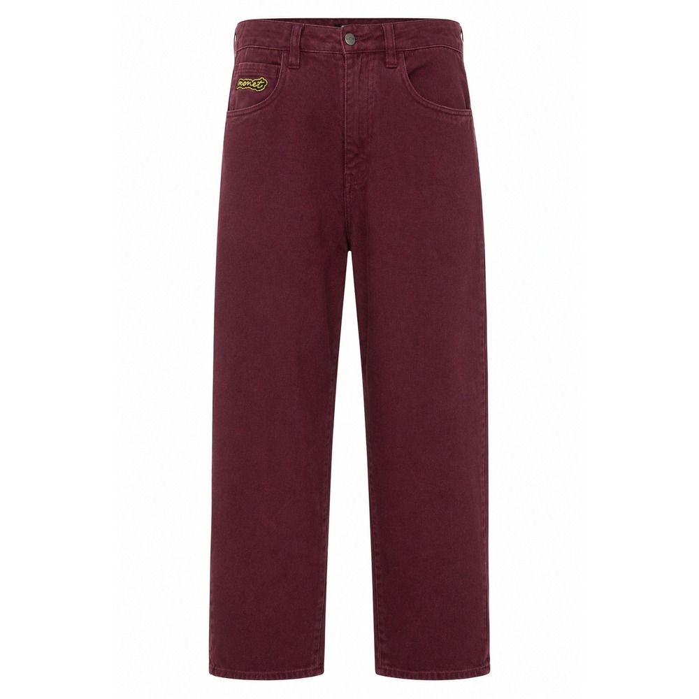Monet Skateboards Baggy Denim Jeans Burgundy‎ Red Skate Pants Mens 32